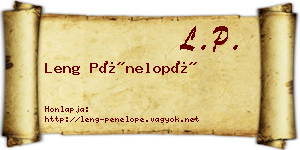 Leng Pénelopé névjegykártya